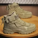 2024 Men's   Fashion Boots Desert Boots New Comfortable Non-slip Hiking Shoe High Top All-match Work Boots Bota Masculina
