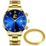 Fashion  Luxury Stainless Steel Calendar Quartz Wrist Watch Men Business Bracelets Watch montre homme